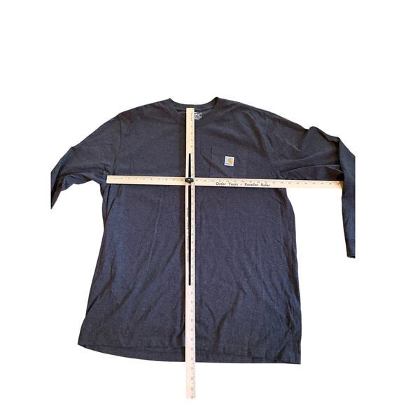 Carhartt Loose Fit Long Sleeve T-Shirt Chest Pocket Crewneck Gray Mens Size XLT - Picture 4 of 4